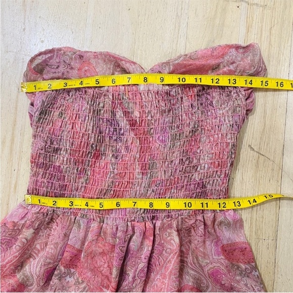 Misa Los Angeles pink chiffon midi dress in Muted Paisley - Picture 6 of 7
